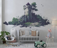 Load image into Gallery viewer, Fantasy Castle Tower Wall Decal Fairytale Nursery Wall Sticker Medieval Mural Removable Kids Room Decor, 081gm
