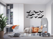 Load image into Gallery viewer, Flying Bats Wall Decal Gothic Halloween Wall Sticker Removable Bat Mural Dark Aesthetic Room Decor, 082gm