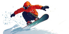 Load image into Gallery viewer, Snowboard Wall Decal Extreme Sports Wall Sticker Snowboarding Mural Boys Room Removable Teen Bedroom Decor, 084gm