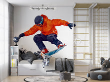 Load image into Gallery viewer, Snowboarder Wall Decal Boys Room Sports Wall Sticker Extreme Winter Mural Removable Teen Bedroom Decor, 085gm