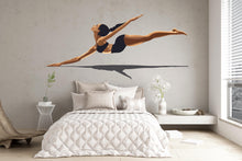 Load image into Gallery viewer, Gymnast Wall Decal Ballet Dancer Wall Sticker Modern Fitness Mural Removable Girls Room Bedroom Decor, 086gm