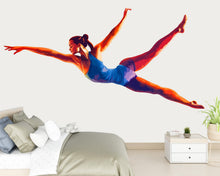 Load image into Gallery viewer, Colorful Gymnast Wall Decal Modern Ballet Dancer Wall Sticker Girls Bedroom Dance Studio Removable Decor, 087gm