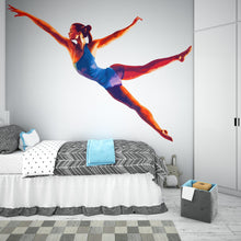 Load image into Gallery viewer, Colorful Gymnast Wall Decal Modern Ballet Dancer Wall Sticker Girls Bedroom Dance Studio Removable Decor, 087gm