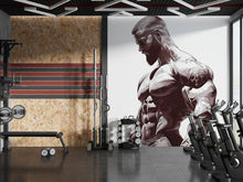 Load image into Gallery viewer, Bodybuilder Wall Decal Gym Mural Fitness Wall Sticker Home Gym Decor Removable Muscle Wall Art, 090gm