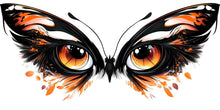 Load image into Gallery viewer, Orange Butterfly Eyes Wall Decal Abstract Gothic Wall Sticker Modern Living Room Removable Mural, 094gm