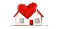Load image into Gallery viewer, Heart House Wall Decal Romantic Home Wall Sticker Love House Mural Valentine Bedroom Decor, 098gm