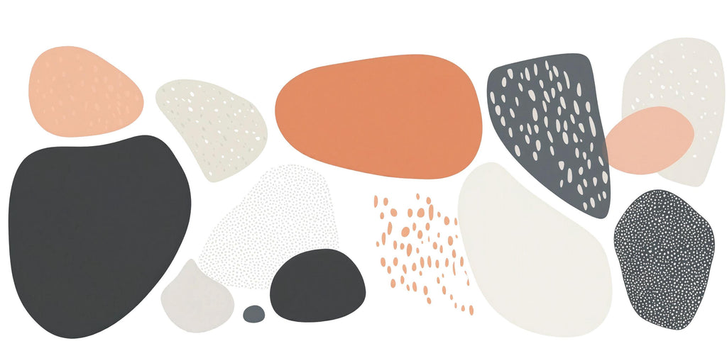 Abstract Shapes Wall Mural, Neutral Modern Wallpaper, Scandinavian Abstract Wall Art, Terracotta Beige Bedroom Decor 473mv