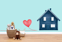 Load image into Gallery viewer, Home Heart Wall Decal, Love Home Wall Sticker, Minimalist House Wall Decal, Family Wall Art Decal, Modern Home Decor, 503mv