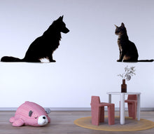 Load image into Gallery viewer, Dog Cat Wall Decal, Pet Wall Sticker, Dog and Cat Silhouette Decal, Animal Wall Art, Pet Lover Wall Decor, Modern Pet Wall Decal, 504mv