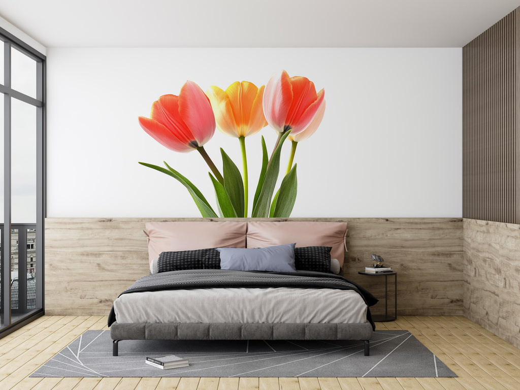 Tulip Flower Wall Decal, Floral Wall Sticker, Large Flower Wall Art, Spring Flower Wall Decor, Flower Decal, Botanical Wall Decor, 003gm