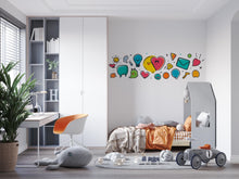 Load image into Gallery viewer, Cartoon Wall Decal Kids Room, Colorful Doodle Wall Sticker, Kids Wall Art, Teen Wall Decal, Comic Wall Decor, Playroom Wall Sticker, 005gm