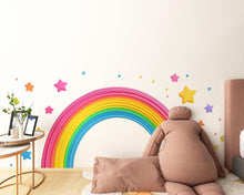 Load image into Gallery viewer, Rainbow Wall Decal Kids Room, Rainbow Wall Sticker, Nursery Rainbow Wall Art, Rainbow Wall Decor, Kids Decal, Playroom Wall Sticker, 007gm