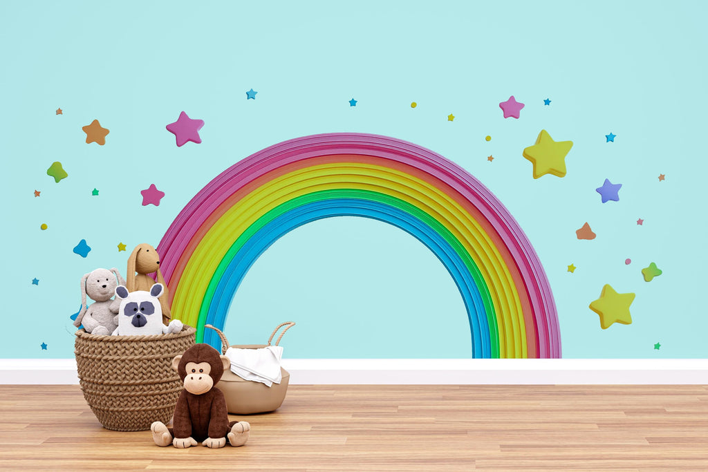 Rainbow Wall Decal Kids Room, Rainbow Wall Sticker, Nursery Rainbow Wall Art, Rainbow Wall Decor, Kids Decal, Playroom Wall Sticker, 007gm
