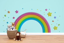 Load image into Gallery viewer, Rainbow Wall Decal Kids Room, Rainbow Wall Sticker, Nursery Rainbow Wall Art, Rainbow Wall Decor, Kids Decal, Playroom Wall Sticker, 007gm