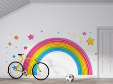 Load image into Gallery viewer, Rainbow Wall Decal Kids Room, Rainbow Wall Sticker, Nursery Rainbow Wall Art, Rainbow Wall Decor, Kids Decal, Playroom Wall Sticker, 007gm