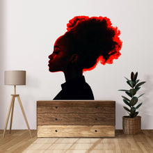 Load image into Gallery viewer, Woman Silhouette Wall Decal, Abstract Woman Wall Art, Modern Female Portrait Wall Sticker, Afro Woman Wall Decor,Minimalist Wall Decal 008gm