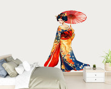 Load image into Gallery viewer, Geisha Wall Decal Japanese Art, Asian Woman Wall Sticker, Japanese Wall Art, Oriental Wall Decor, Kimono Wall Decal, Asian Wall Decor, 012gm