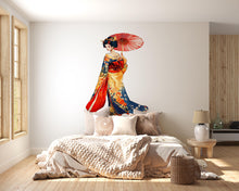 Load image into Gallery viewer, Geisha Wall Decal Japanese Art, Asian Woman Wall Sticker, Japanese Wall Art, Oriental Wall Decor, Kimono Wall Decal, Asian Wall Decor, 012gm
