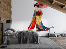 Load image into Gallery viewer, Geisha Wall Decal Japanese Art, Asian Woman Wall Sticker, Japanese Wall Art, Oriental Wall Decor, Kimono Wall Decal, Asian Wall Decor, 012gm