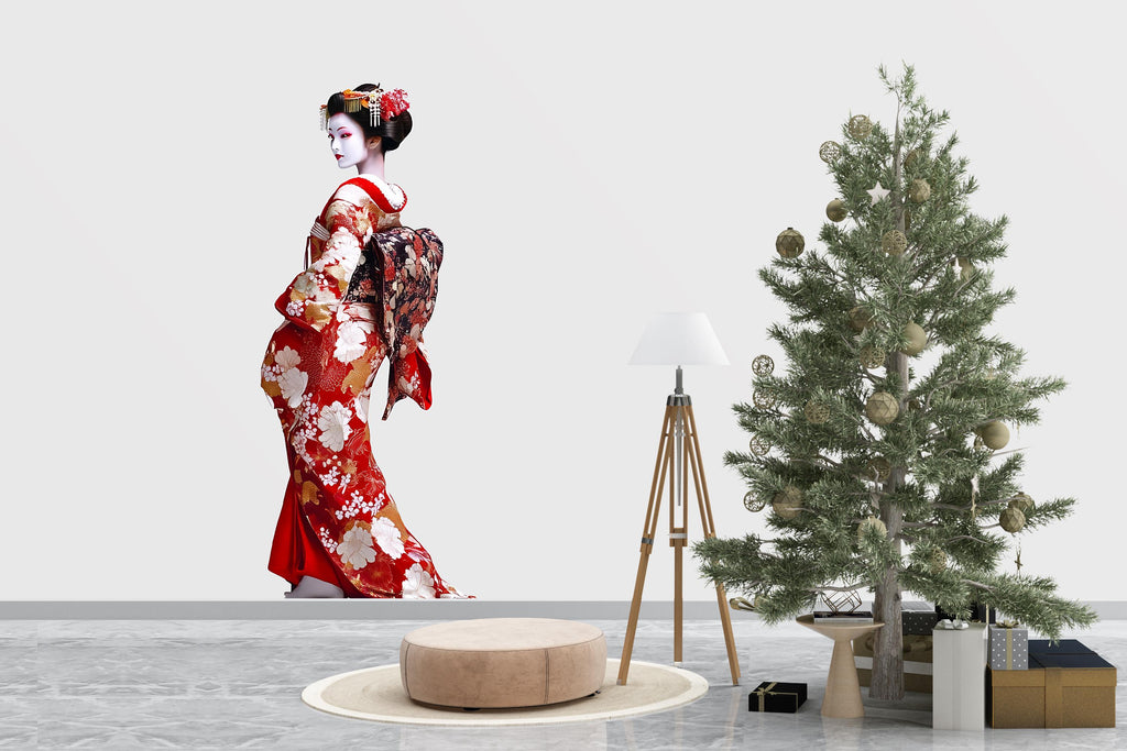 Geisha Wall Decal Japanese Woman, Kimono Wall Sticker, Japanese Wall Art, Asian Wall Decor, Geisha Decor, Oriental Wall Art Decal, 013gm