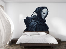 Load image into Gallery viewer, Grim Reaper Wall Decal, Hooded Skull Wall Art, Gothic Wall Sticker, Dark Aesthetic Wall Decor, Skull Wall Decal, Horror Wall Art, 014gm