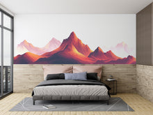 Load image into Gallery viewer, Mountain Wall Decal Landscape, Mountain Wall Art Sticker, Nature Wall Decor, Modern Mountain Wall Decal, Panorama Art, Wall Decor, 015gm