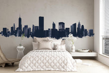 Load image into Gallery viewer, City Skyline Wall Decal, Modern Skyline Wall Art, Cityscape Wall Sticker, Urban Wall Decor, Minimalist City Wall Decal, Room Wall Art, 019gm