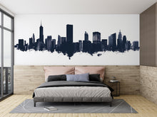 Load image into Gallery viewer, City Skyline Wall Decal, Modern Skyline Wall Art, Cityscape Wall Sticker, Urban Wall Decor, Minimalist City Wall Decal, Room Wall Art, 019gm