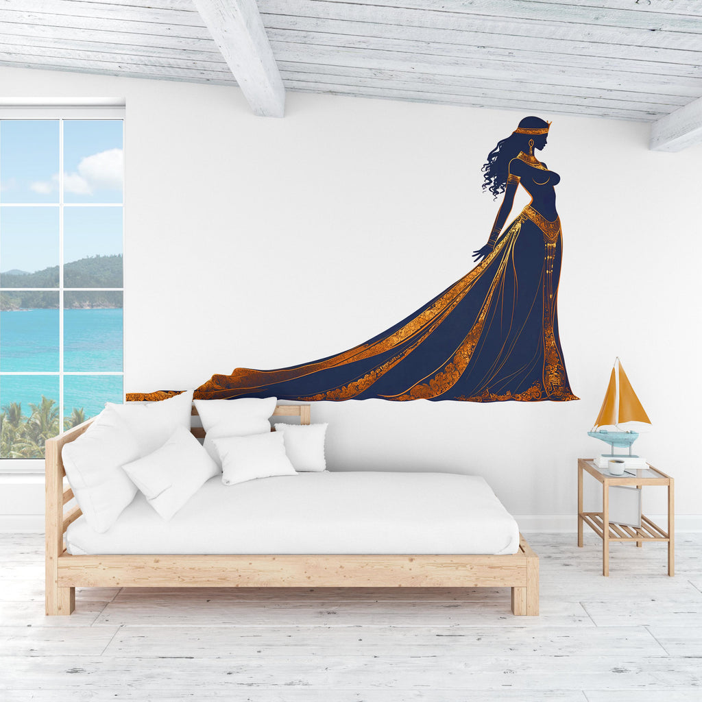 Goddess Wall Decal, Woman Silhouette Wall Sticker, Elegant Female Wall Art, Bedroom Wall Decal, Boho Wall Decor, Modern Wall Art, 021gm