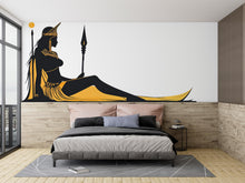 Load image into Gallery viewer, Egyptian Goddess Wall Decal, Cleopatra Wall Sticker, Egyptian Wall Art, Goddess Wall Decor, Bedroom Wall Decal, Egyptian Decor, 022gm