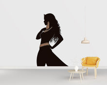 Load image into Gallery viewer, Egyptian Woman Wall Decal, Cleopatra Silhouette Wall Art, Egyptian Goddess Wall Sticker, Large Woman Wall Decor, Ancient Egypt Decor, 024gm