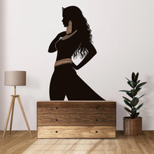 Load image into Gallery viewer, Egyptian Woman Wall Decal, Cleopatra Silhouette Wall Art, Egyptian Goddess Wall Sticker, Large Woman Wall Decor, Ancient Egypt Decor, 024gm