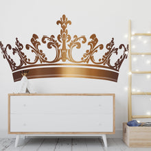 Load image into Gallery viewer, Crown Wall Decal, Royal Wall Sticker, Princess Crown Wall Art, King Queen Crown Decor, Wall Decal, Royal Decor, Large Crown Wall Art, 025gm