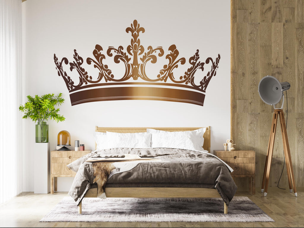 Crown Wall Decal, Royal Wall Sticker, Princess Crown Wall Art, King Queen Crown Decor, Wall Decal, Royal Decor, Large Crown Wall Art, 025gm