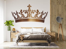 Load image into Gallery viewer, Crown Wall Decal, Royal Wall Sticker, Princess Crown Wall Art, King Queen Crown Decor, Wall Decal, Royal Decor, Large Crown Wall Art, 025gm