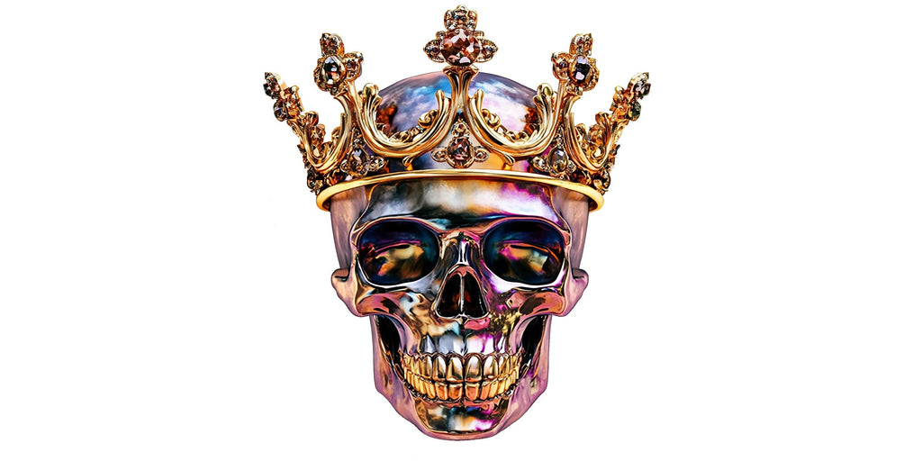 Skull Crown Wall Decal, Crowned Skull Wall Sticker, Gothic Skull Wall Art, King Skull Wall Decor, Skull Wall Decal, Edgy Wall Art Decor026gm