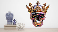 Load image into Gallery viewer, Skull Crown Wall Decal, Crowned Skull Wall Sticker, Gothic Skull Wall Art, King Skull Wall Decor, Skull Wall Decal, Edgy Wall Art Decor026gm