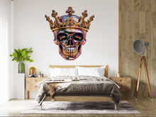 Load image into Gallery viewer, Skull Crown Wall Decal, Crowned Skull Wall Sticker, Gothic Skull Wall Art, King Skull Wall Decor, Skull Wall Decal, Edgy Wall Art Decor026gm
