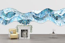 Load image into Gallery viewer, Ocean Wave Wall Decal, Abstract Wave Wall Art, Coastal Wall Decor, Modern Wave Wall Sticker, Beach House Decor, Coastal Bedroom Decor, 030gm