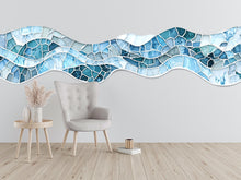 Load image into Gallery viewer, Ocean Wave Wall Decal, Abstract Wave Wall Art, Coastal Wall Decor, Modern Wave Wall Sticker, Beach House Decor, Coastal Bedroom Decor, 030gm