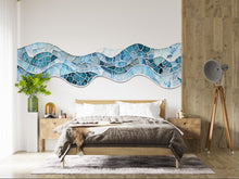 Load image into Gallery viewer, Ocean Wave Wall Decal, Abstract Wave Wall Art, Coastal Wall Decor, Modern Wave Wall Sticker, Beach House Decor, Coastal Bedroom Decor, 030gm