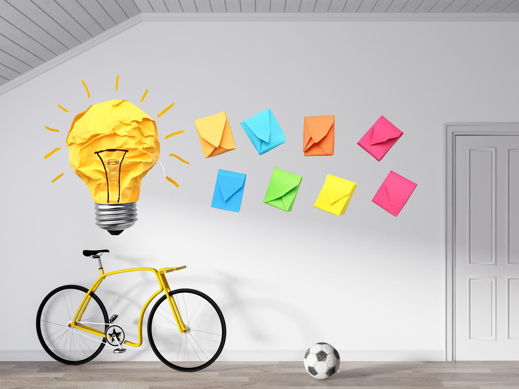 Light Bulb Wall Decal, Kids Learning Wall Art, Classroom Wall Decal, Idea Lightbulb Sticker, Kids Room Wall Decor, Study Room Decor, 031gm