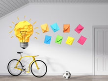 Load image into Gallery viewer, Light Bulb Wall Decal, Kids Learning Wall Art, Classroom Wall Decal, Idea Lightbulb Sticker, Kids Room Wall Decor, Study Room Decor, 031gm