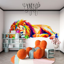 Load image into Gallery viewer, Colorful Lion Wall Decal, Lion Wall Art, Rainbow Lion Wall Sticker, Modern Animal Wall Decor, Lion Wall Decor, Safari Animal Wall Art, 034gm