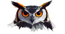 Load image into Gallery viewer, Owl Wall Decal, Owl Wall Art, Owl Wall Sticker, Owl Bedroom Decor, Large Owl Wall Art, Forest Animal Wall Art, Nature Wall Decor, 036gm