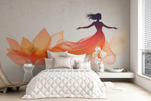 Load image into Gallery viewer, Woman Wall Decal, Floral Woman Wall Art, Abstract Woman Wall Sticker, Bedroom Wall Decor, Feminine Wall Decal, Boho Wall Art, 039gm