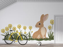 Load image into Gallery viewer, Rabbit Wall Decal, Bunny Wall Sticker, Nursery Wall Decor, Woodland Animal Wall Art, Kids Room Wall Decal, Baby Room Wall Mural, 040gm