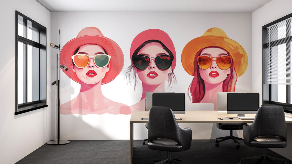 Fashion Women Wall Decal, Art Wall Sticker, Beauty Salon Wall Decor, Fashion Illustration Wall Art, Wall Decal, Salon Wall Art Decor, 045gm