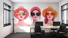 Load image into Gallery viewer, Fashion Women Wall Decal, Art Wall Sticker, Beauty Salon Wall Decor, Fashion Illustration Wall Art, Wall Decal, Salon Wall Art Decor, 045gm