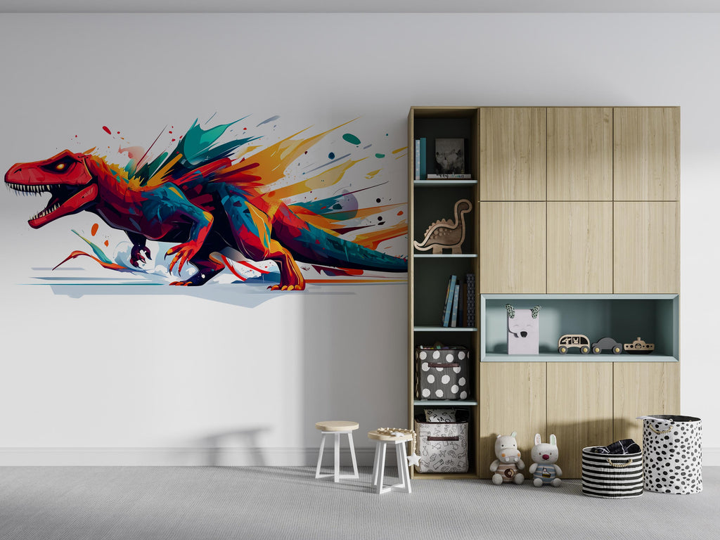 Dinosaur Wall Decal, T Rex Wall Sticker, Dinosaur Wall Art, Boys Room Wall Decor, Kids Dinosaur Wall Decal, Jurassic Dinosaur Wall Art,048gm